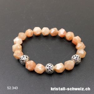 Armband Sonnenstein facettiert 8 mm / 16,5 cm. Grösse S. Sonderangebot