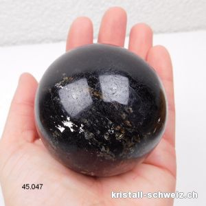 Kugel Turmalin schwarz - Schörl 6,4 cm. Unikat 423 Gramm. Sonderangebot