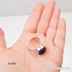 Ring Lava Stein Massiv aus 925 Silber. Gr. 55