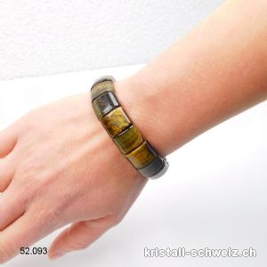 Armband Falkenauge - Tigerauge 1 x 1,5 cm, elastisch 19 cm