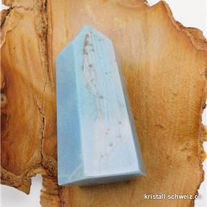 Blau Quarz mit Troilit, Obelisk 8,8 cm. Unikat 184 Gramm