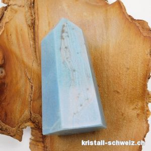 Blau Quarz mit Troilit, Obelisk 8,8 cm. Unikat 184 Gramm