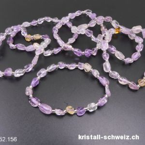 Armband Amethyst hell u. Citrin 5 - 8 mm / 17,5 - 18 cm. Grösse SM