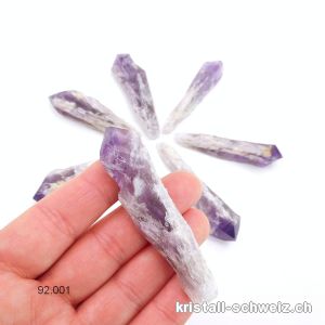 Amethyst dünne Rohspitze aus Brasilien 6,7 bis 7,5 cm. SONDERANGEBOT