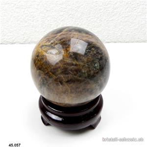 Kugel Mondstein schwarz aus Madagascar Ø 8,5 cm. Einzelstück
