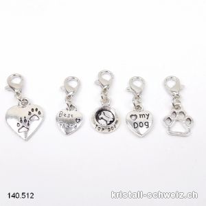 Los 5 Charms 1 bis 1,5 cm und Haken, aus Metall versilbert. SONDERANGEBOT