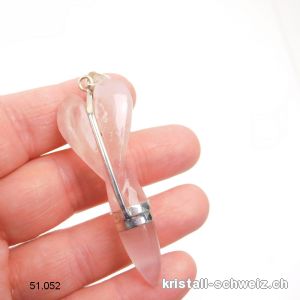 Anhänger Rosenquarz Engel 5,5 cm aus 925 Silber. Unikat