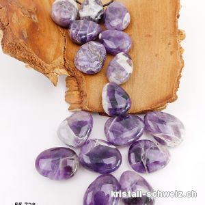 Amethyst-Quarz gebohrt 2,5 - 3 cm mit Lederband. Sonderangebot