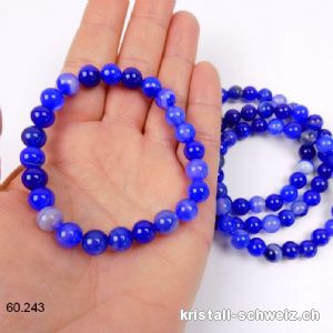 Armband Achat Indigo-Farbe 8 mm / 19,5 cm