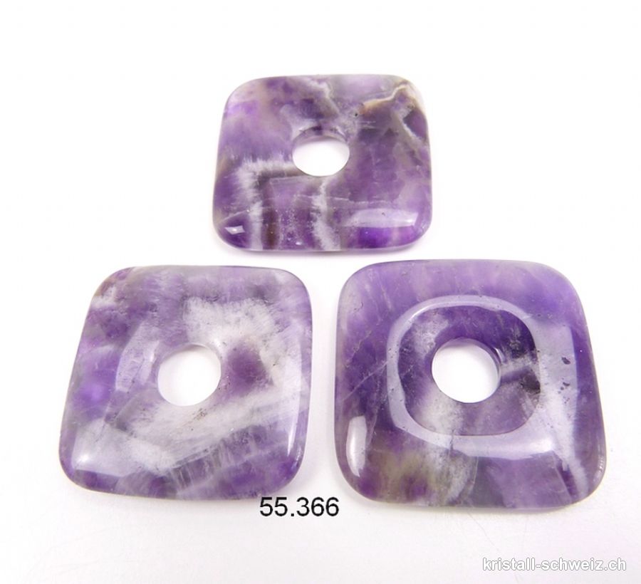 Amethyst - Quarz Donut quadratisch 4 cm. SONDERANGEBOT