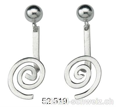 2 Ohrhänger Spirale Silber, für 15 mm Donut 