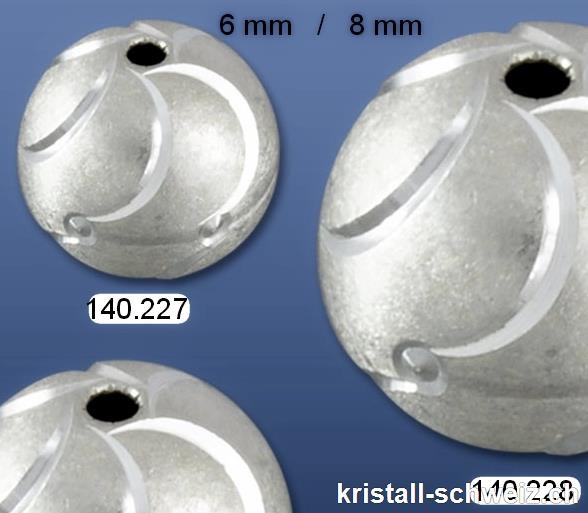 Kugel gelocht - Jupiter - 8 mm aus 925 Silber. SONDERANGEBOT