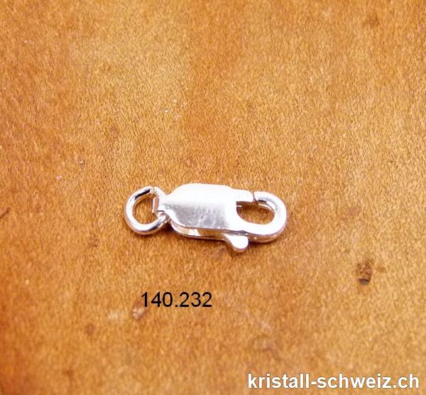 Verschluss Lobster 10 x 4 mm / Ring offen, aus 925 Silber
