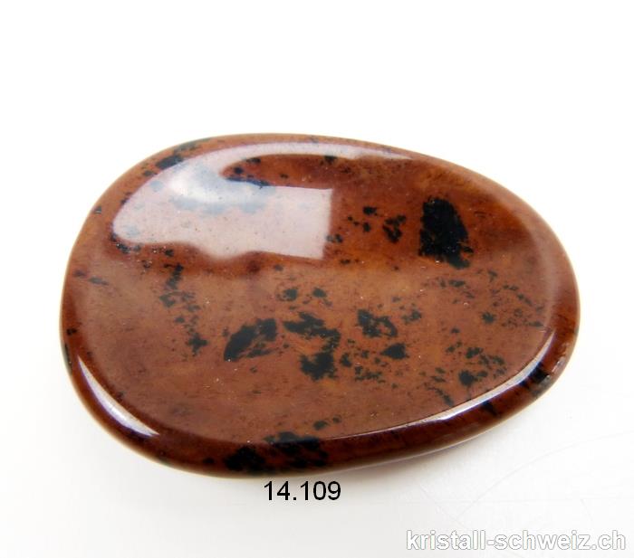 Obsidian Mahagoni, Daumenstein Antistress, ca. 5 x 3,5 cm