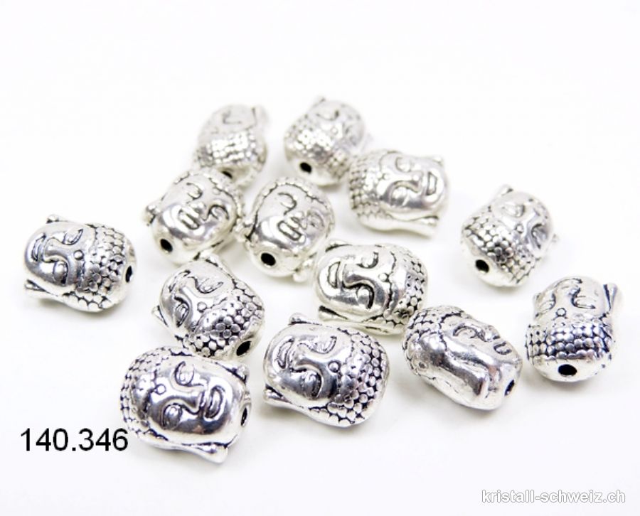 Zwischenteil Buddha Metall versilbert 9 x 7 mm