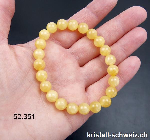 Armband Calcit hell-gelb 8 - 9 mm, elastisch 18,5 - 19 cm