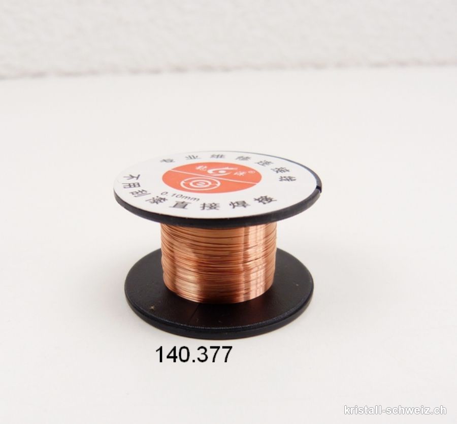 Kupferdraht  0,1 mm, ca. 10 Meter. Um das Opalon-Gummifaden durch die Perlen zu führen