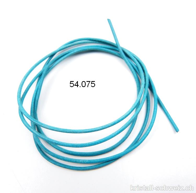 Lederband hell-Blau - Türkis 1,5 mm /1 Meter