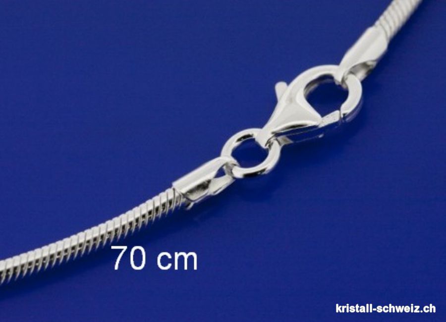 Schlangekette rund aus 925 Silber, L. 70 cm