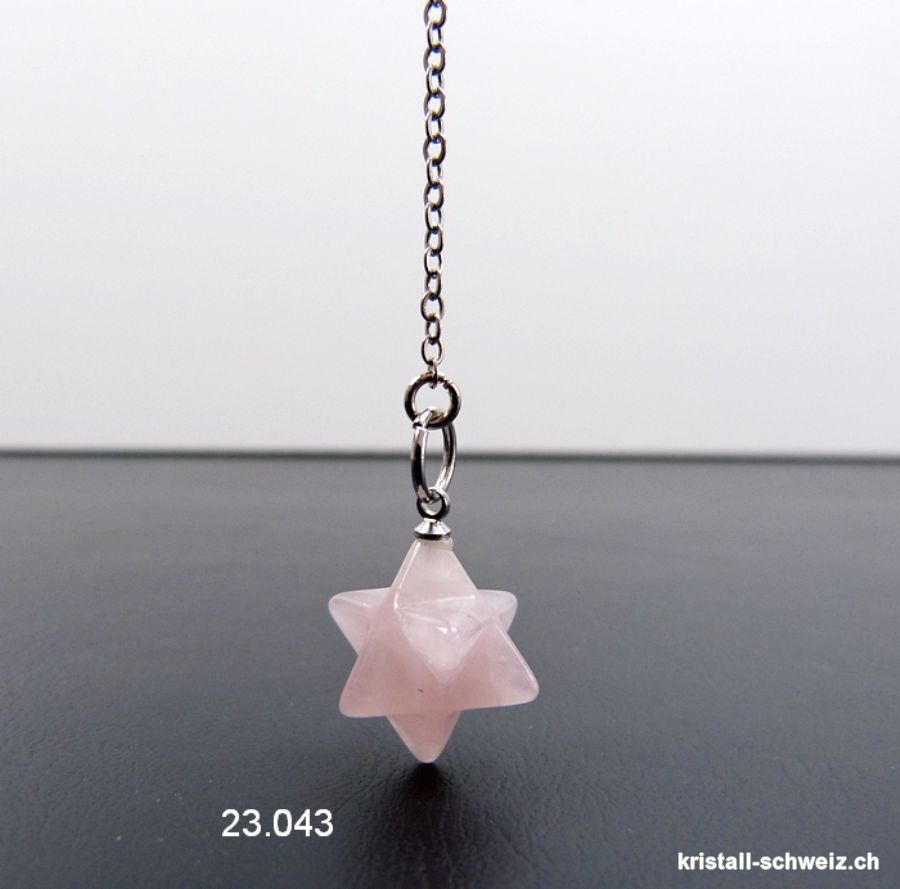 Pendel Rosenquarz - Merkaba Diagonal 1,5 cm