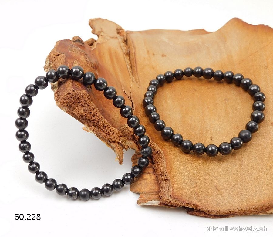 Armband Schungit 6 mm / 18,5 - 19 cm