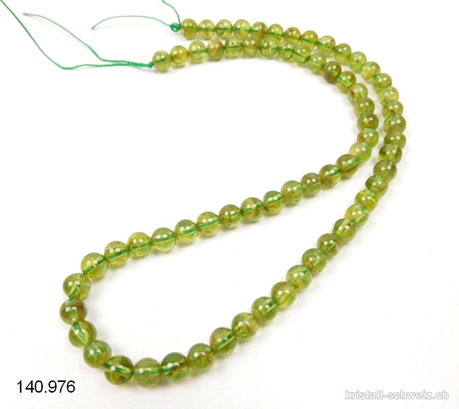 Strang Peridot - Olivin 6 mm / 39,5 cm, ca. 64 Kugeln