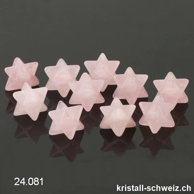 Klein Merkaba Rosenquarz, diagonal 2 cm x dick. 1,3 cm. SONDERANGEBOT