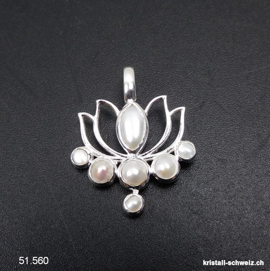 Anhänger Perle - Süßwasserperle LOTUS aus 925er Silber