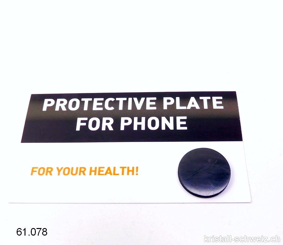 Schungit Platte für Smartphone Ø 2 cm