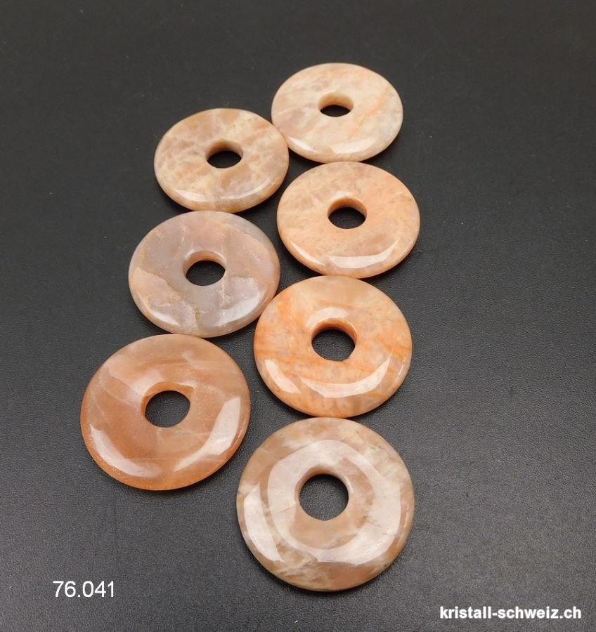 Mondstein beige-chokolade aus Tansania, Donut 3 cm