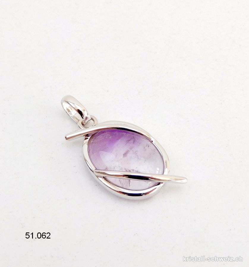 Anhänger Amethyst hell aus 925er Silber rhodiniert. A-Qual.