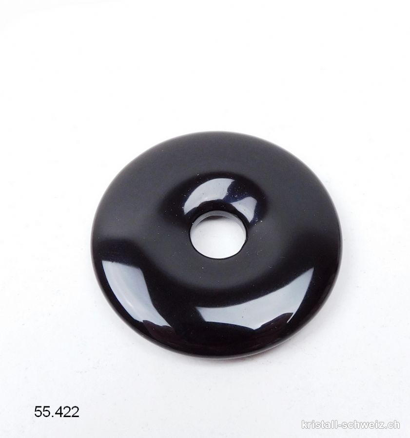 Obsidian schwarz Donut 4 cm. A-Qualität