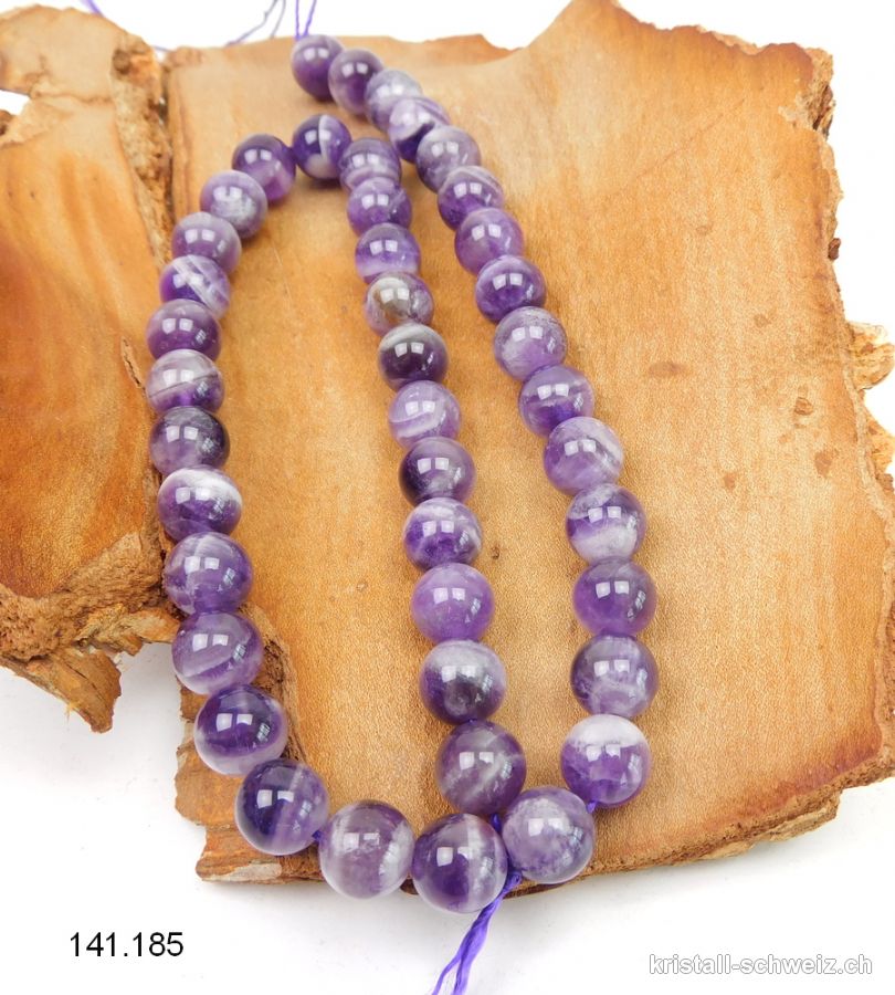 Strang Chevron Amethyst 9,5 - 10 mm / 39 cm, ca. 38 Kugeln. SONDERANGEBOT