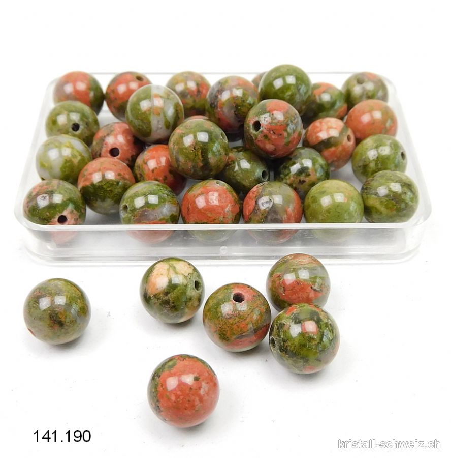 Unakit - Epidot - Quarz, Kugel gelocht 8,5 mm