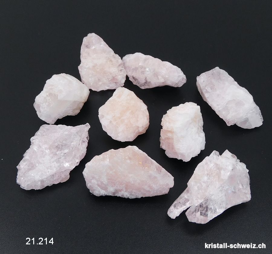 Morganit blassrosa, rohe Kristall 2,5 bis 3,5 cm. M
