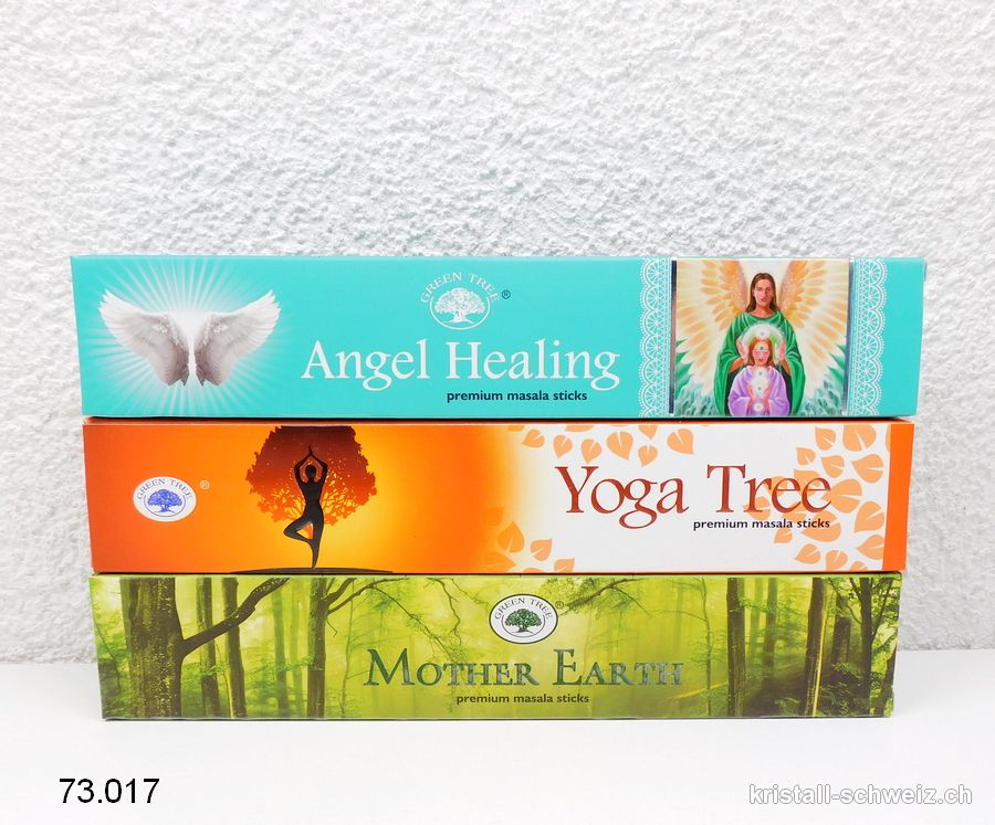 3 Dosen - Räucherstäbchen MOTHER EARTH - YOGA TREE - ANGEL HEALING. Sonderangebot