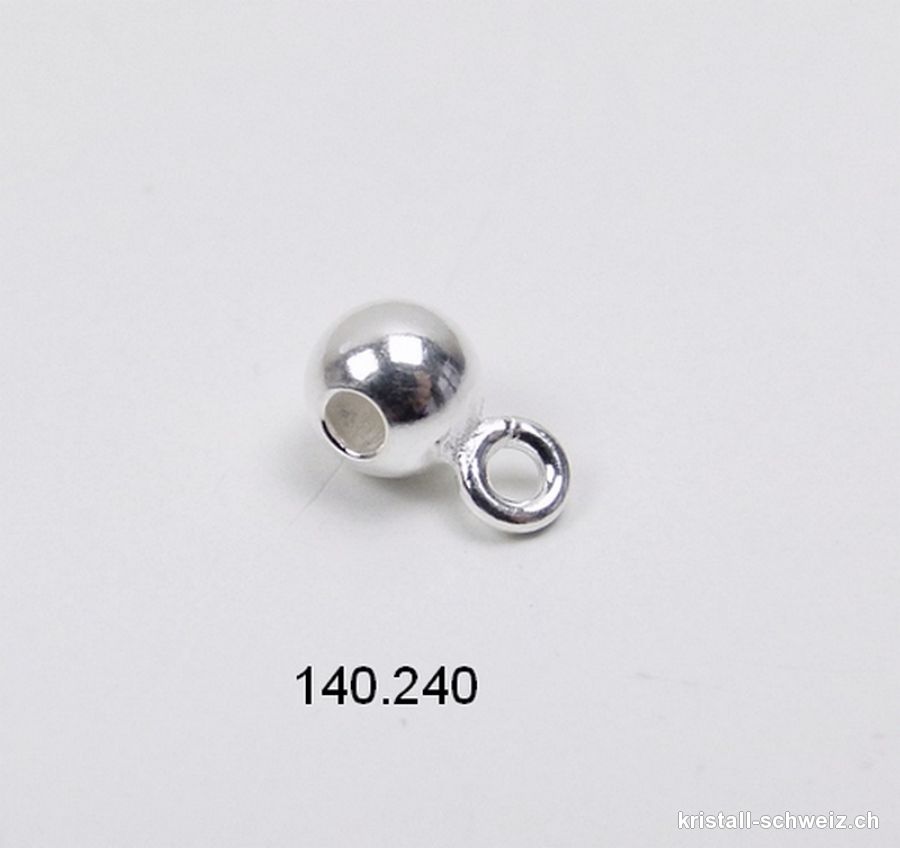 Kugel 4 mm mit Oese geschlossen aus 925er Silber. Sonderangebot