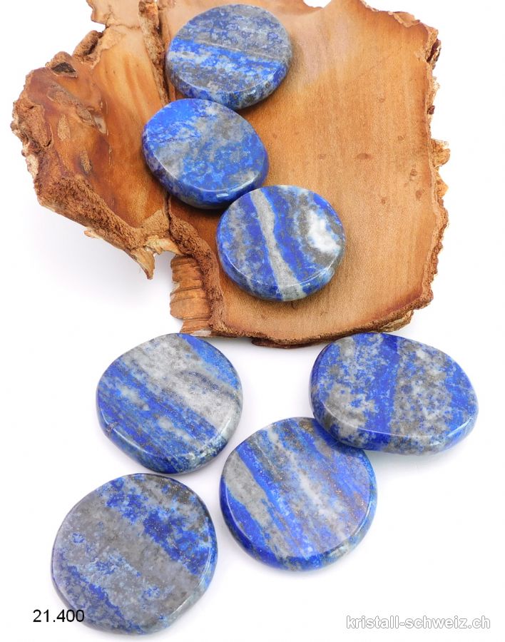 Lapislazuli flach 4 - 4,5 cm / 32 bis 40 Gramm. Grösse XXL