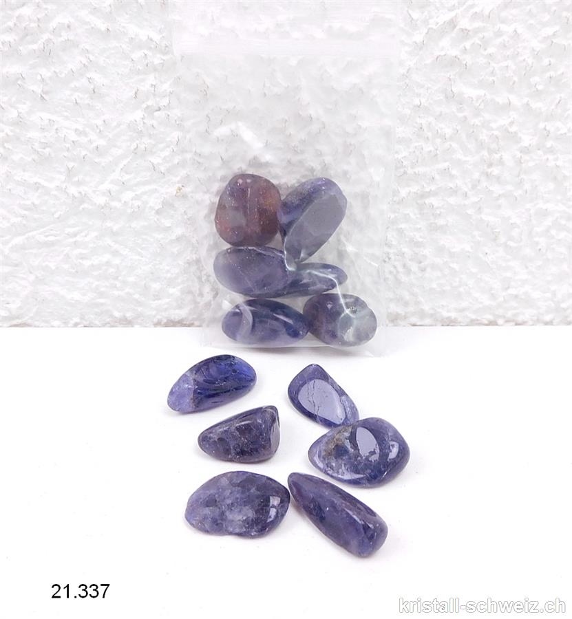 10 Gramm Iolith - Cordierit ca. 1,5 cm. Beutel zu 6 bis 9 Steine. SONDERANGEBOT