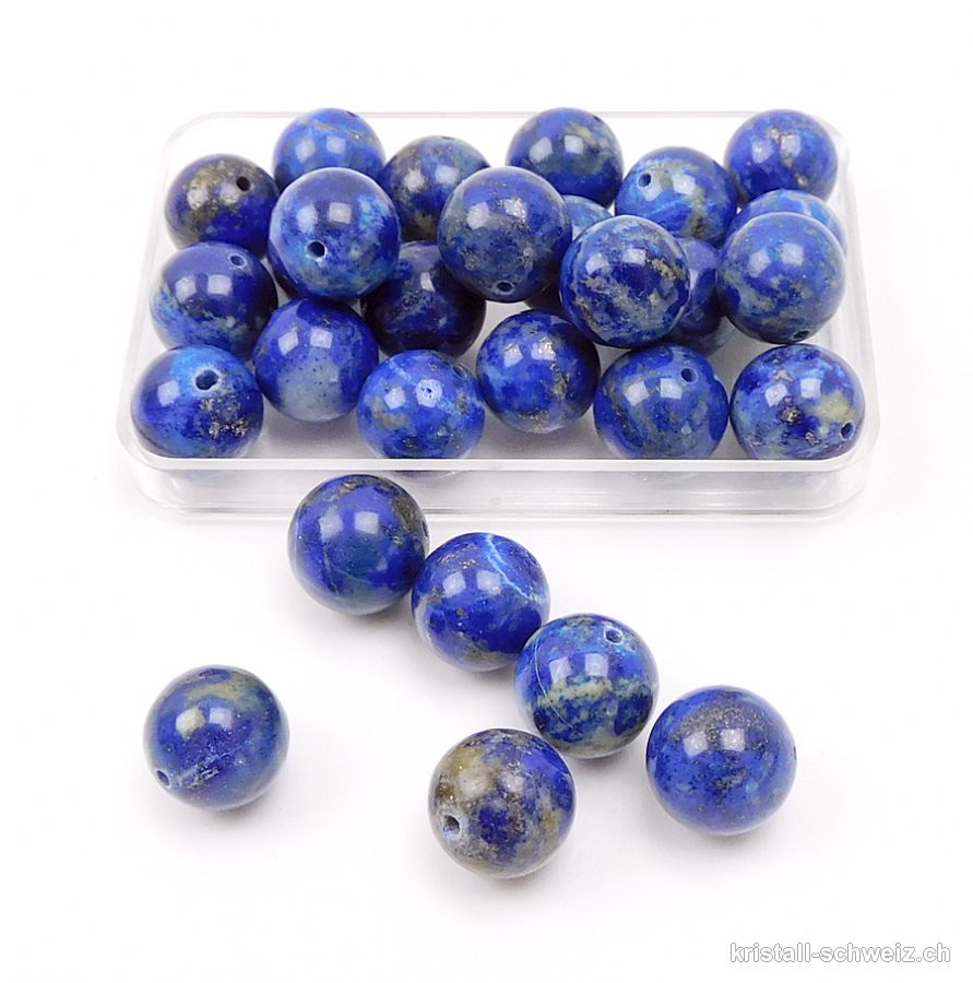 Lapislazuli AB, Kugel gelocht 9,8 - 10 mm. SONDERANGEBOT