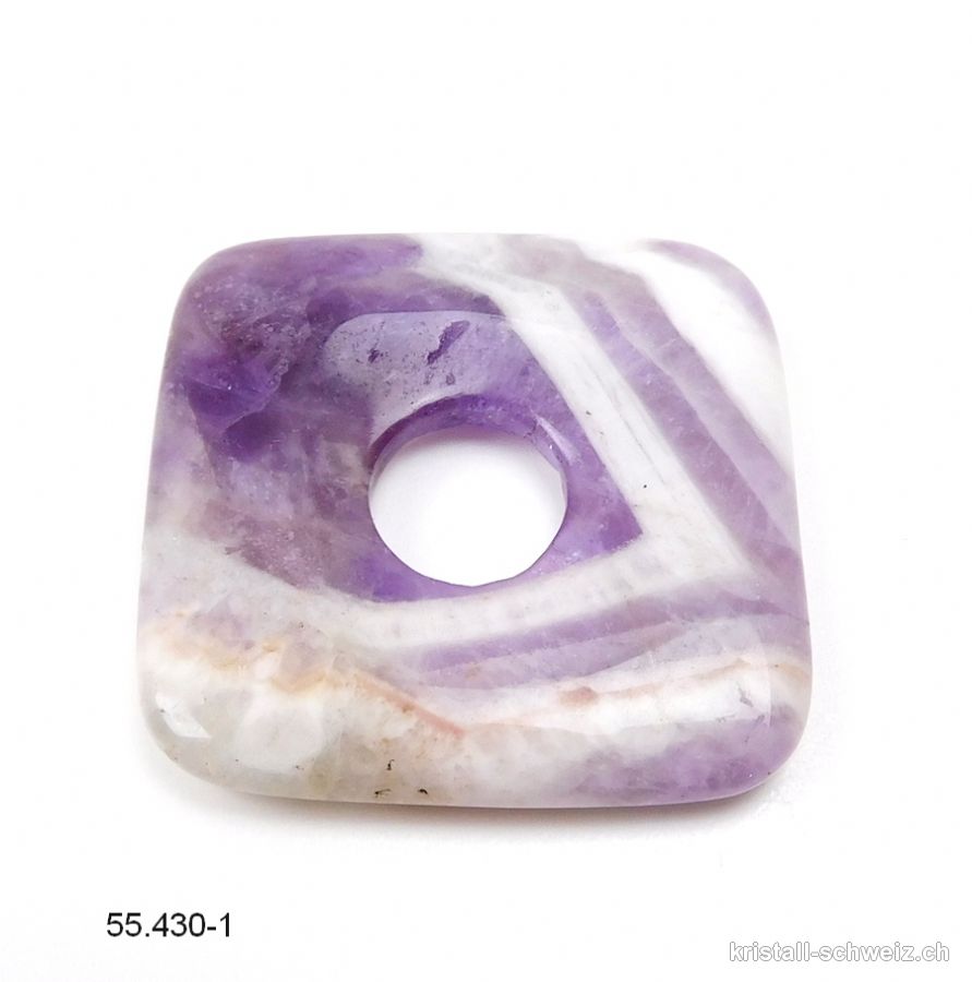 Amethyst Chevron, Donut quadratisch 3,5 cm. Unikat