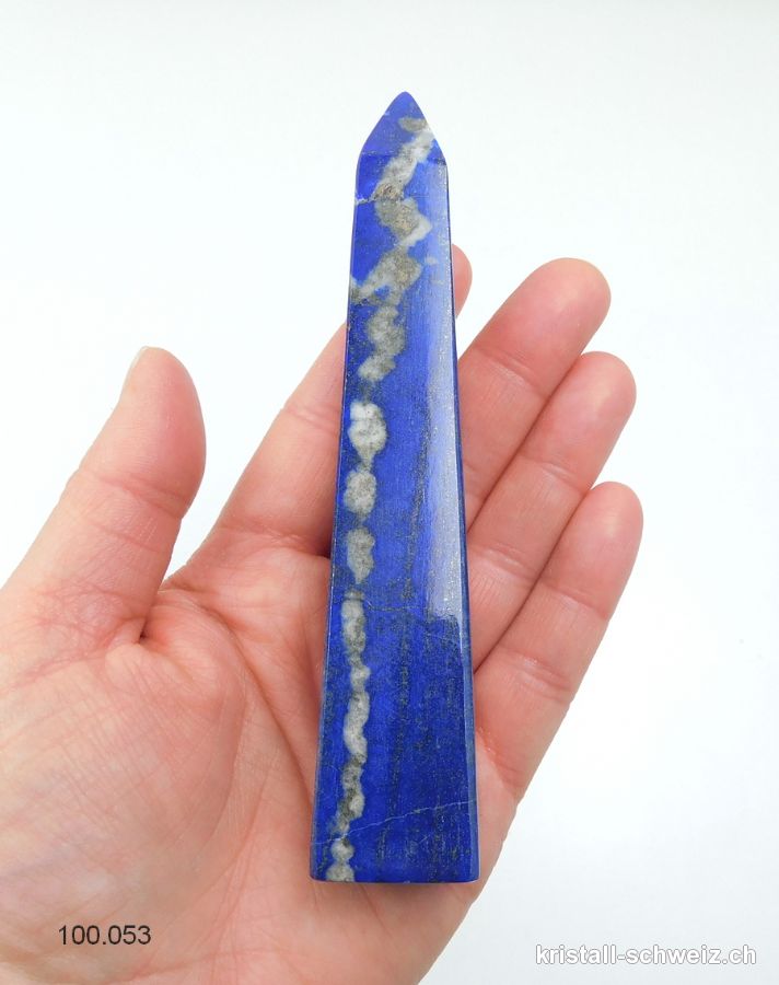 Lapislazuli natur auf Afghanistan, Obelisk 12,8 cm. Einzelstück 145,5 Gramm