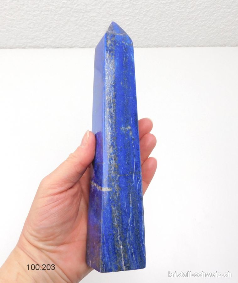 Lapislazuli natur auf Afghanistan, Obelisk 21,5 cm. Einzelstück 636 Gramm