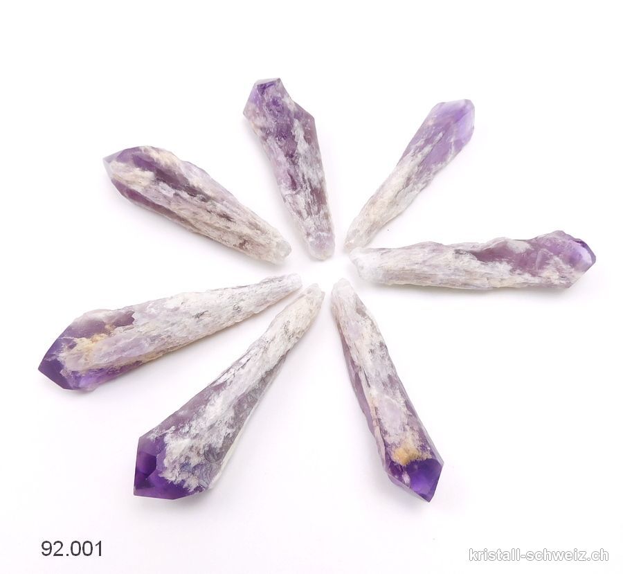 Amethyst dünne Rohspitze aus Brasilien 6,7 bis 7,5 cm. SONDERANGEBOT