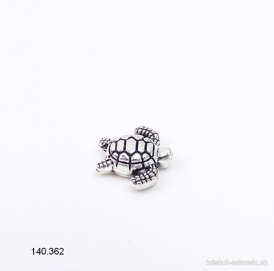 Zwischenteil Schildkröte aus Metall versilbert 10 x 10 x dick. 3,5 mm