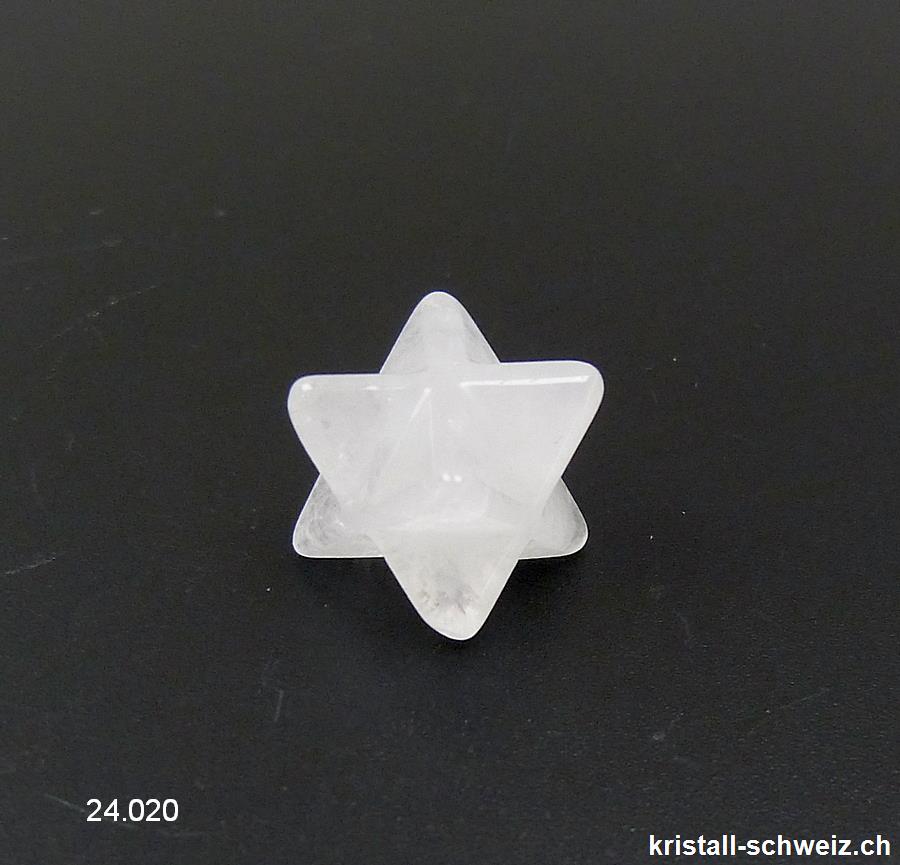 Klein Merkaba Bergkristall weiss, diagonal 2 cm x dick. 1,2 cm. SONDERANGEBOT