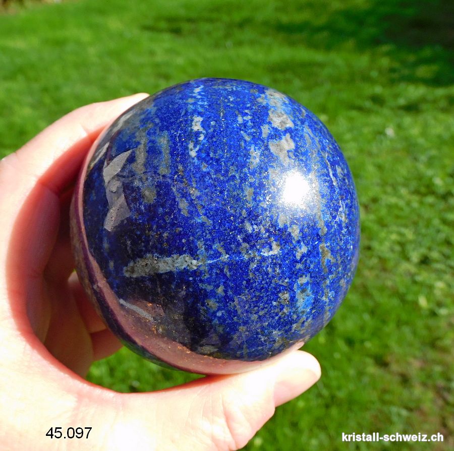 Kugel Lapislazuli 7,4 cm. Einzelstück 648 Gramm