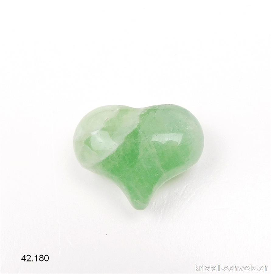 Herz Fluorit grün 2,5 x 2 cm, bauchig