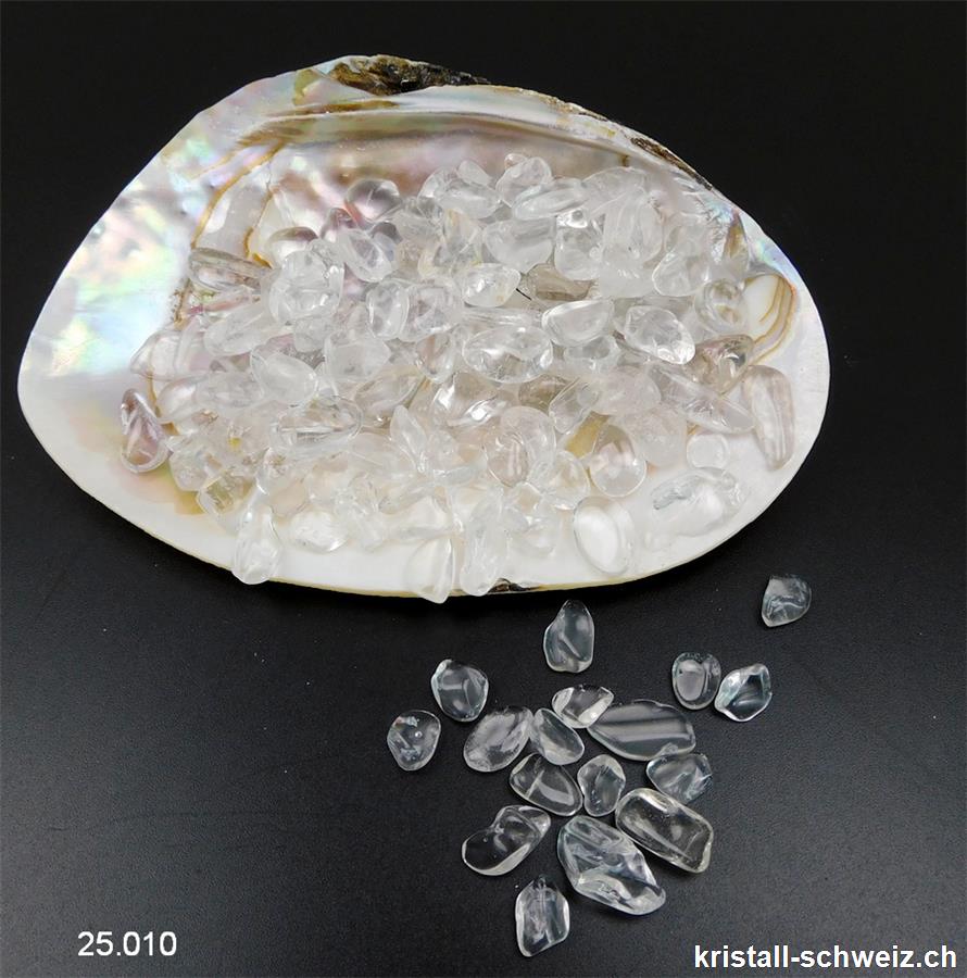 Der weiße Strahl. Reinigung 100 Gr. Bergkristall Granulat und Muschel