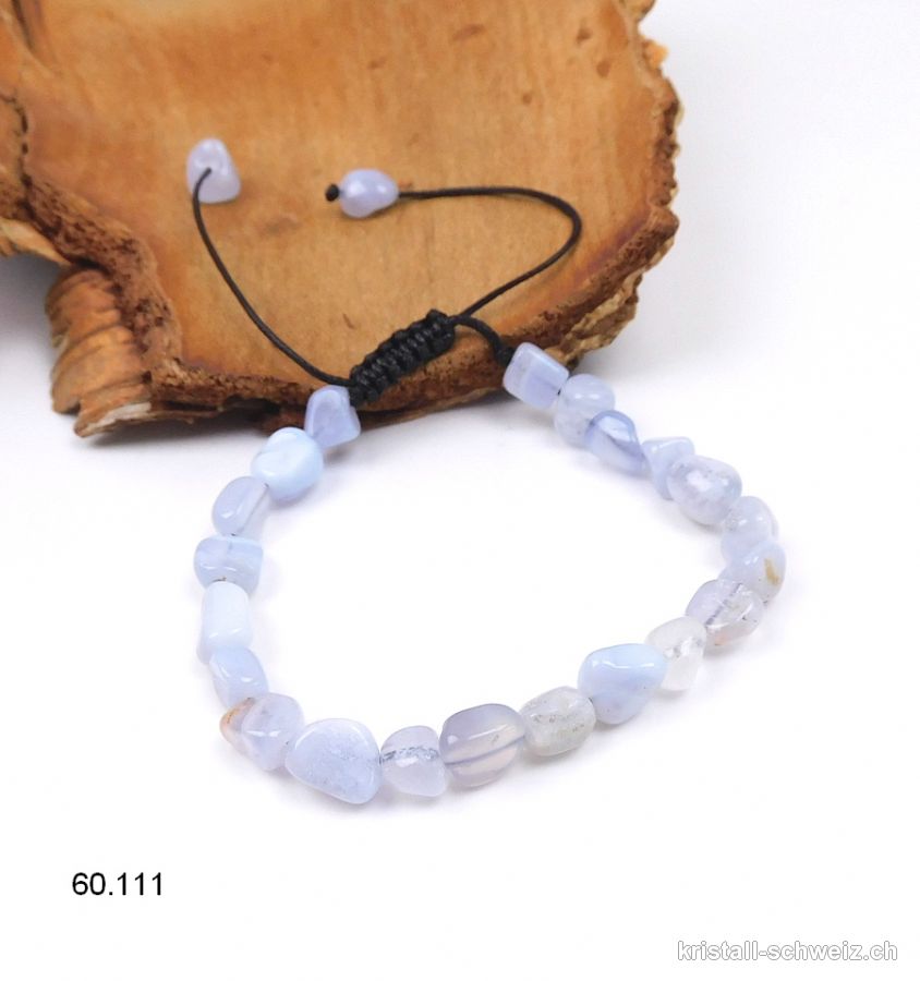 Armband Chalcedon blau, Verstellbar